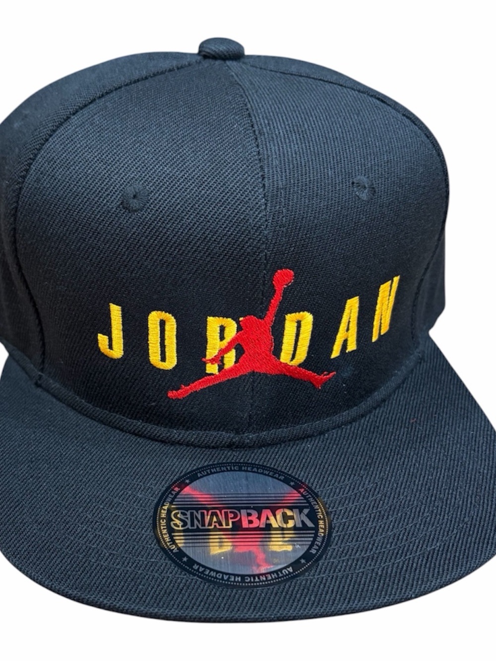 Jordan Black Snapback Hat with Red Jumpman and gold Lettering air Jordan hat new